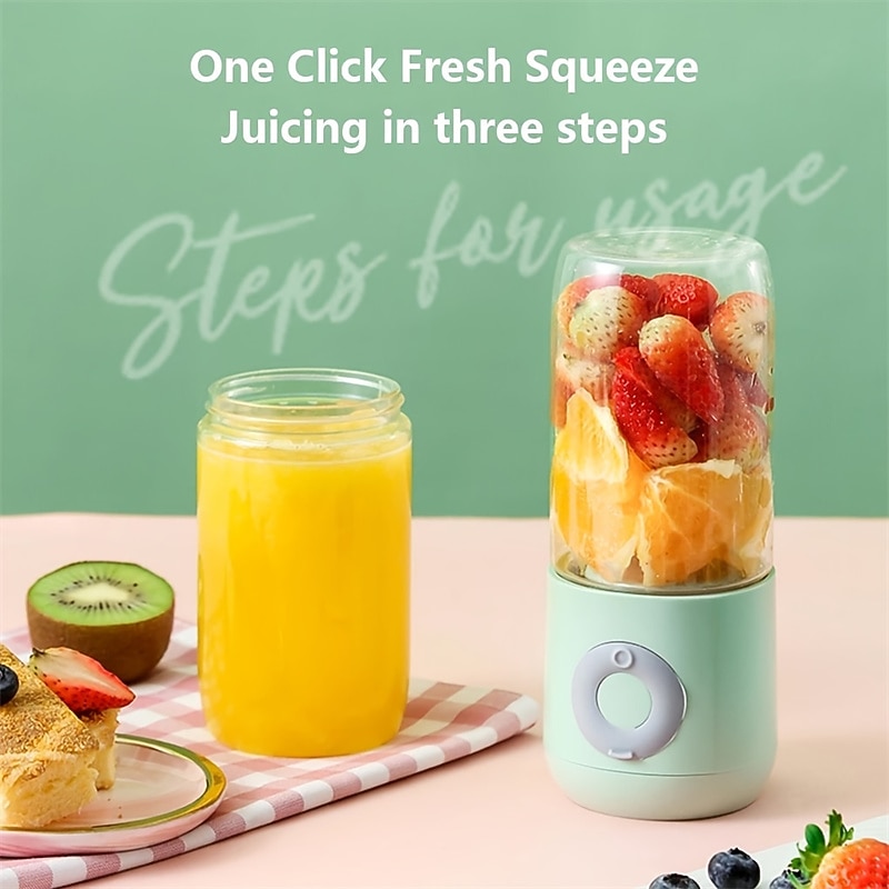 Mini Portable Mixer Cup 500ML Fruit Veggie Juicer Portable Blender For Fresh JuiceFresh Juice BlenderBlender Cup ElectricPersonal Size Blender For Shakesand SmoothiesUSB Charging Blender2