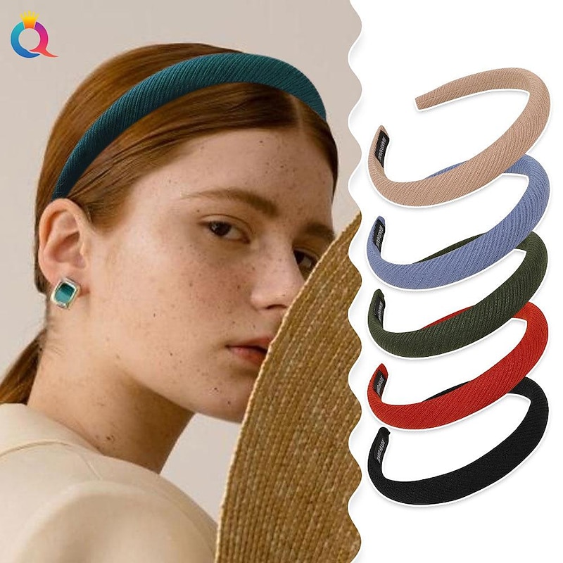 Wide Headbands for Women Girls Cute Fashion Head Wrap in Solid Color Non-slip Hair Accessories for Daily Festival Gifts