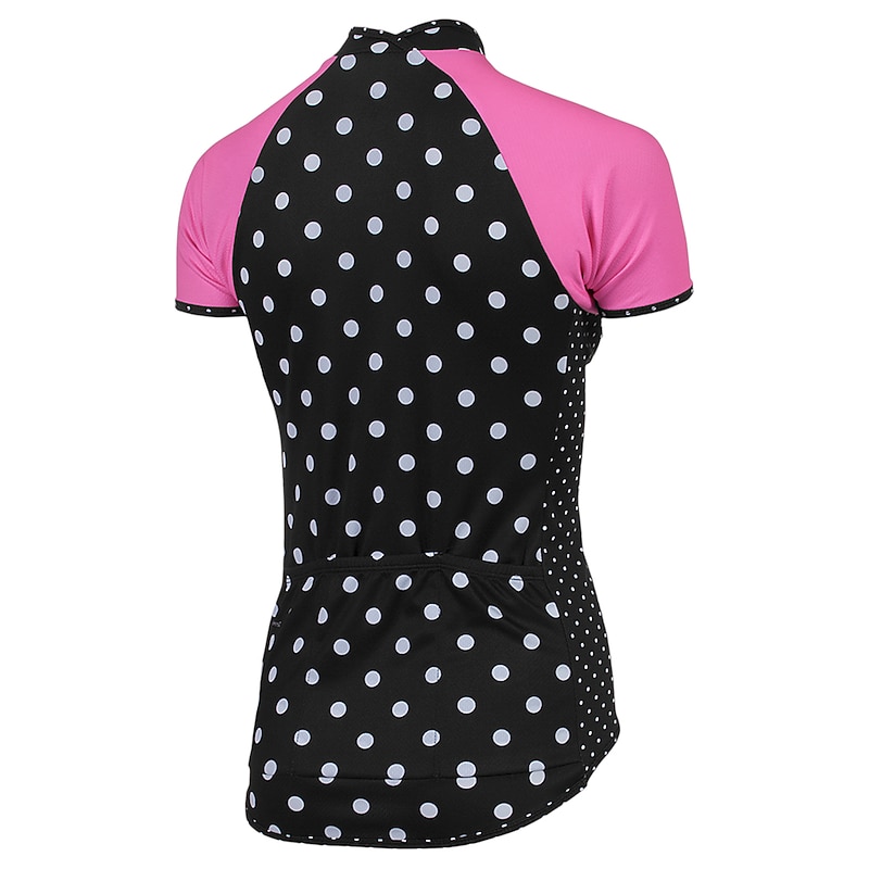 Women's Cycling Jersey Graphic Polka Dot Short Sleeve Bike Jersey Top with 3 Rear Pockets Mountain Bike MTB Road Bike Cycling Quick Dry Reflective Strips Back Pocket Moisture Wicking Sports Pink Blue2