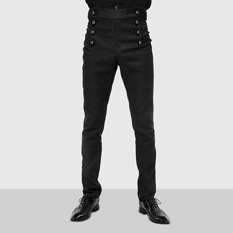 Mens Pants Trousers Victorian Medieval Renaissance Steampunk Punk Gothic Retro Vintage Men's Costume Vintage Cosplay Casual Daily Pants