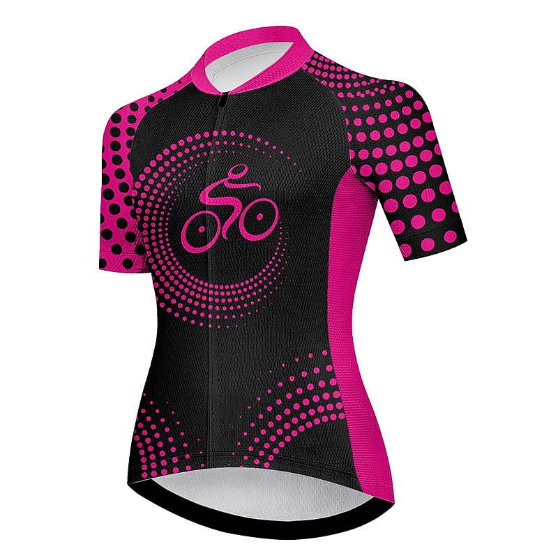 Women's Cycling Jersey Graphic Geometic Funny Short Sleeve Bike Jersey Top with 3 Rear Pockets Mountain Bike MTB Road Bike Cycling Quick Dry Reflective Strips Back Pocket Moisture Wicking Sports2