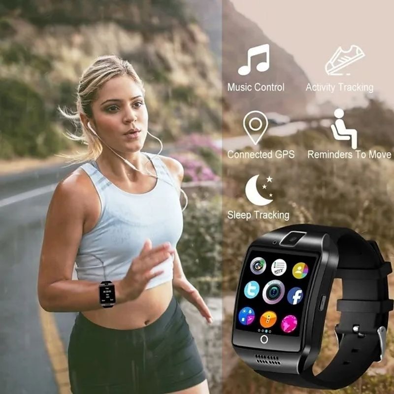 Q18 Smart Watch 1.54'' Smartwatch Fitness Running Watch with Camera and Sim Card Bluetooth Pedometer Call Sedentary Message Reminder Step Tracker Compatible with Android iOS  Hands-Free Calls Unisex4
