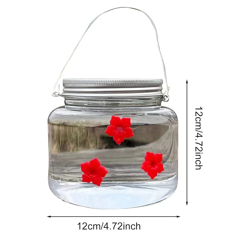 Hummingbird Feeders for Outdoors Portable Applies to All Birds, Bottle Hanging Humming Bird Feeder Outside, Leak-Proof Easy to Clean and Fill, with 3 Feeding Port4
