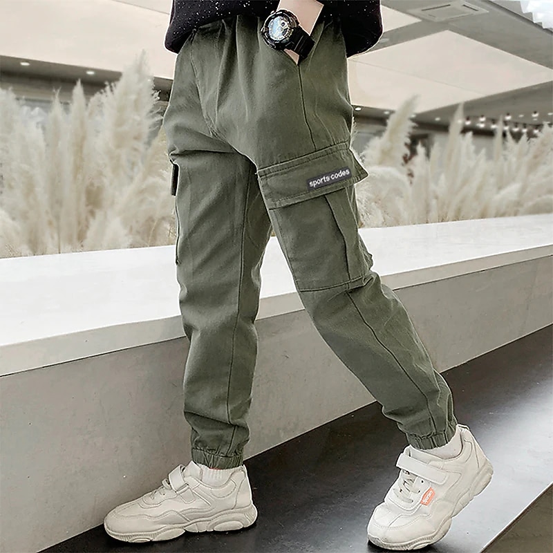 Boys 3D Letter Pants Summer Spring Active Basic Kids 2-12 Years Casual Daily Regular Fit4