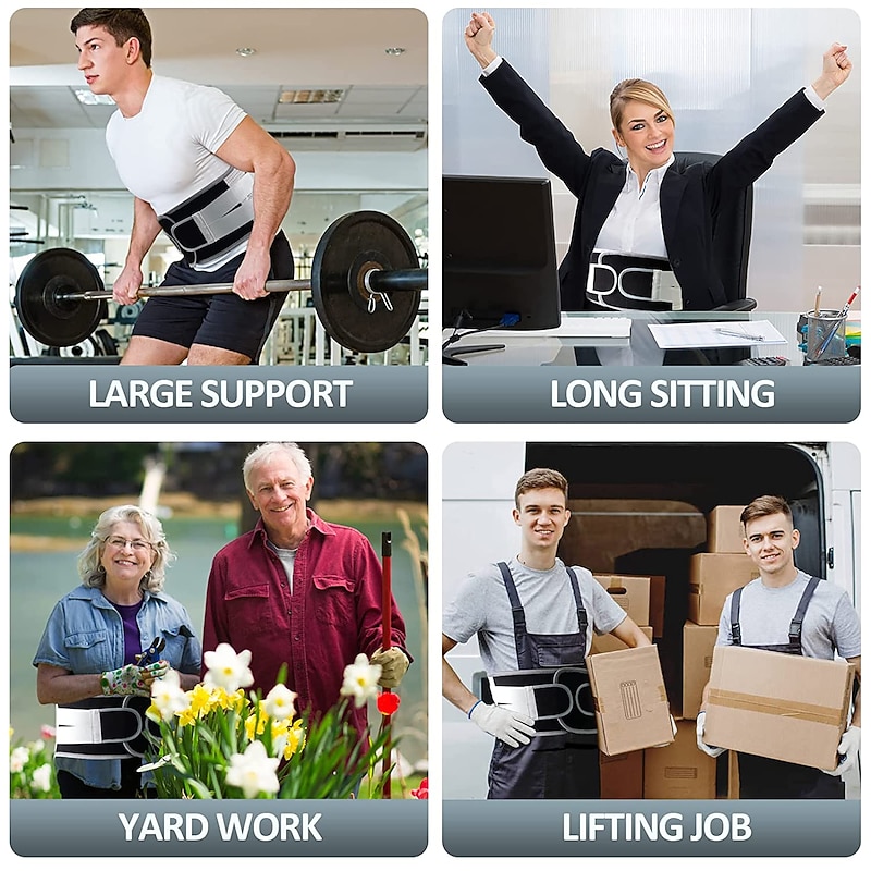 1PC Back Brace for Women Men Lower Back Pain Relief with Stays Breathable Back Support Belt for Heavy Lifting Work  Anti-Skid Lumbar Support Belt with Mesh for Sciatica Scoliosis Herniated D4