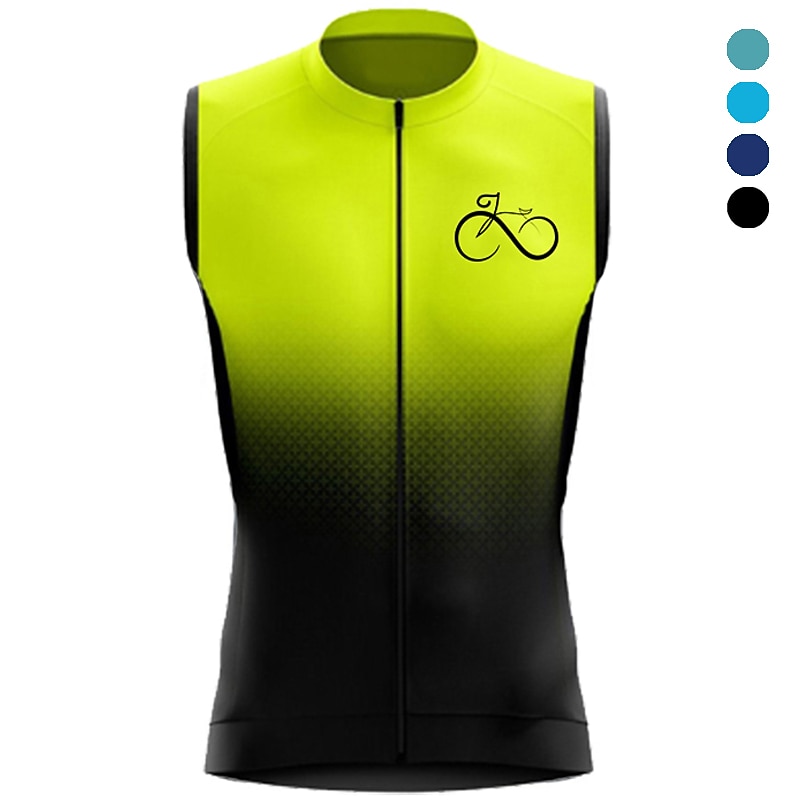 Men's Cycling Vest Cycling Jersey Gradient Funny Sleeveless Bike Vest / Gilet Jersey Top with 3 Rear Pockets Mountain Bike MTB Road Bike Cycling Quick Dry Reflective Strips Back Pocket Moisture