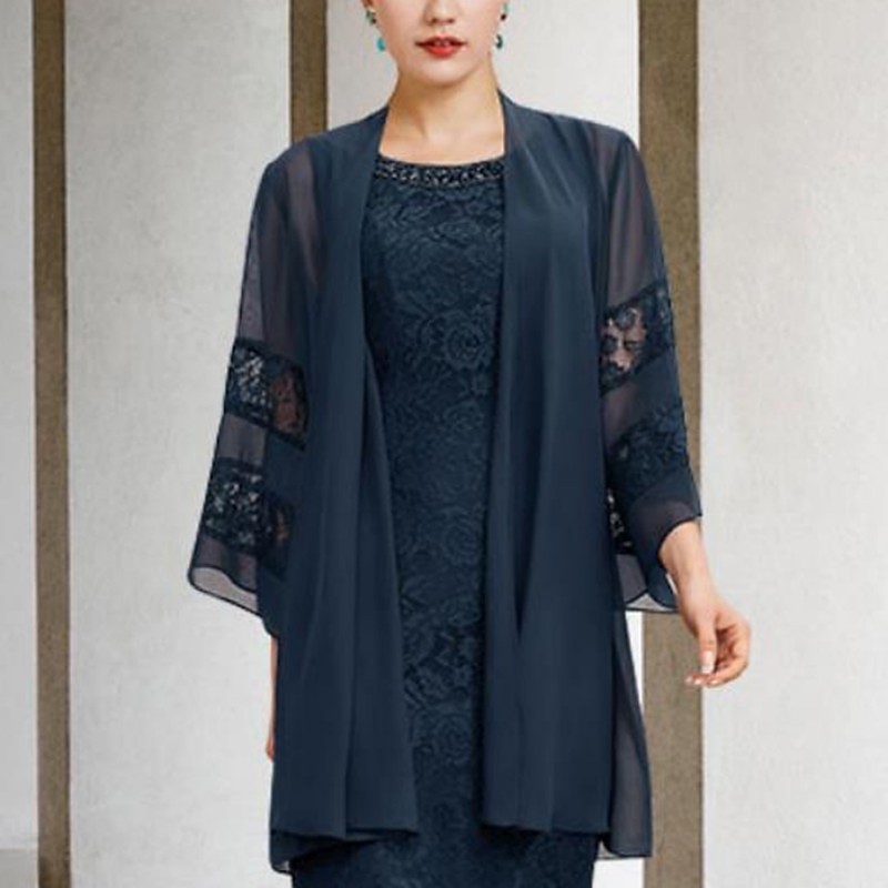 Shawl & Wrap Shawls Women's Wrap Mother's Wraps Pure Elegant Sun Protection Long Sleeve Chiffon Wedding Wraps With Lace For Party Evening All Seasons(ONLY SHAWL)3