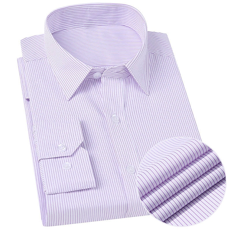 Men's Dress Shirt Stripe Wedding Outdoor Grape Blue Purple Light Blue Long Sleeve Turndown Summer Spring & Summer Clothing Apparel Print3
