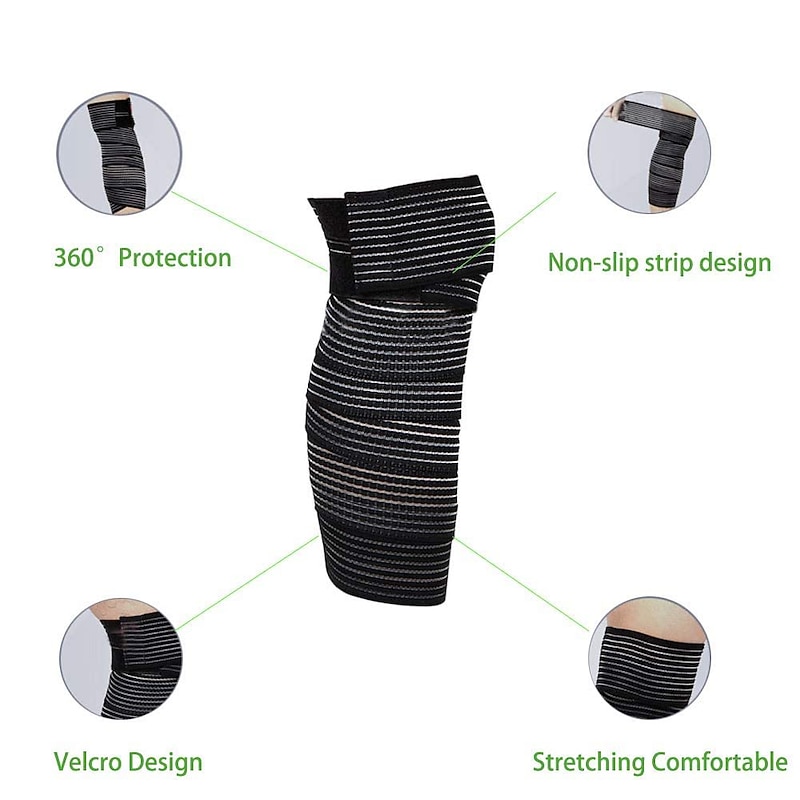 1pc Extra Long Elastic Knee Wrap Compression Bandage Brace Support for Legs Plantar Fasciitis Stabilising Ligaments Joint Pain Squat Basketball Running Tennis Soccer Football Volleyball3