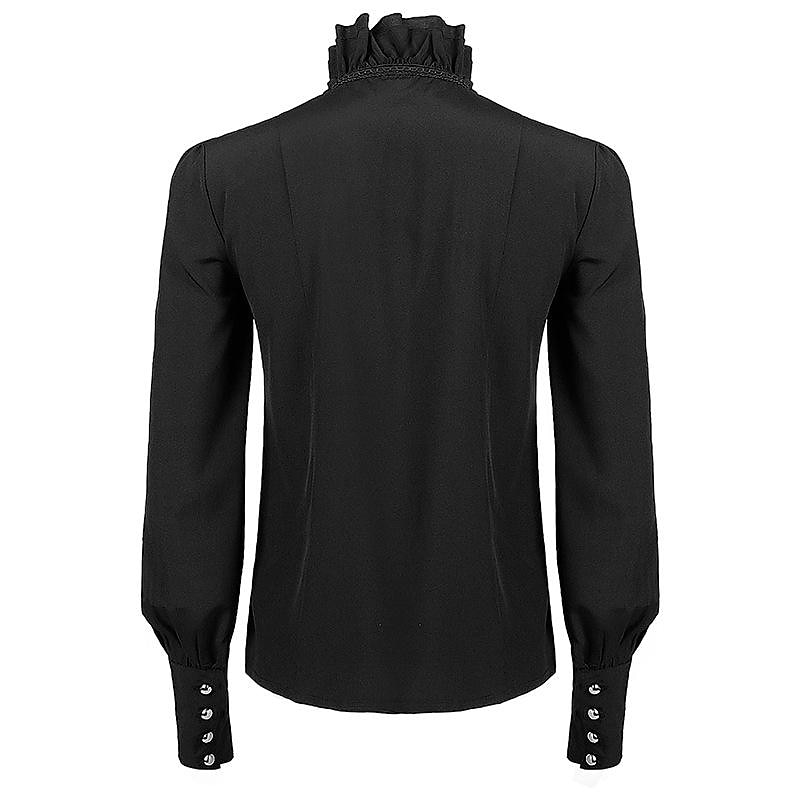 Retro Vintage Medieval Renaissance Blouse / Shirt Vampire Knight Ritter Solid Colored Fancy Dress Men's Pirate Fantasy Royal Masquerade Casual Daily Adults' Blouse4