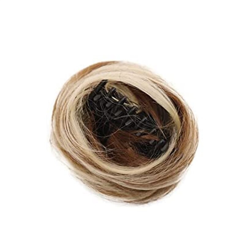 2Pcs Mini Claw Fake Space Hair Bun Clip in Messy Bun Synthetic Hair Chignon Donut Hair Bun Extensions Wig Accessory Ponytail Updo Hair Pieces for Women Girls and Kids3
