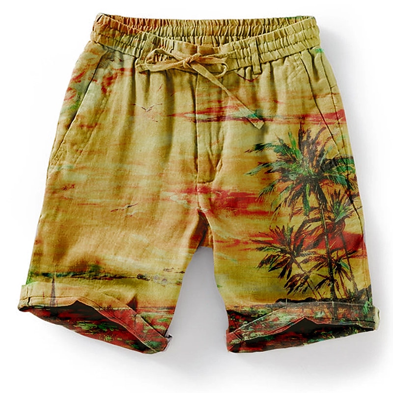 Men's Graphic Coconut Tree Summer Shorts Beach Shorts Mid Waist Streetwear Hawaiian Designer Casual Daily Holiday Drawstring Elastic Waist Designer Clothing Apparel2