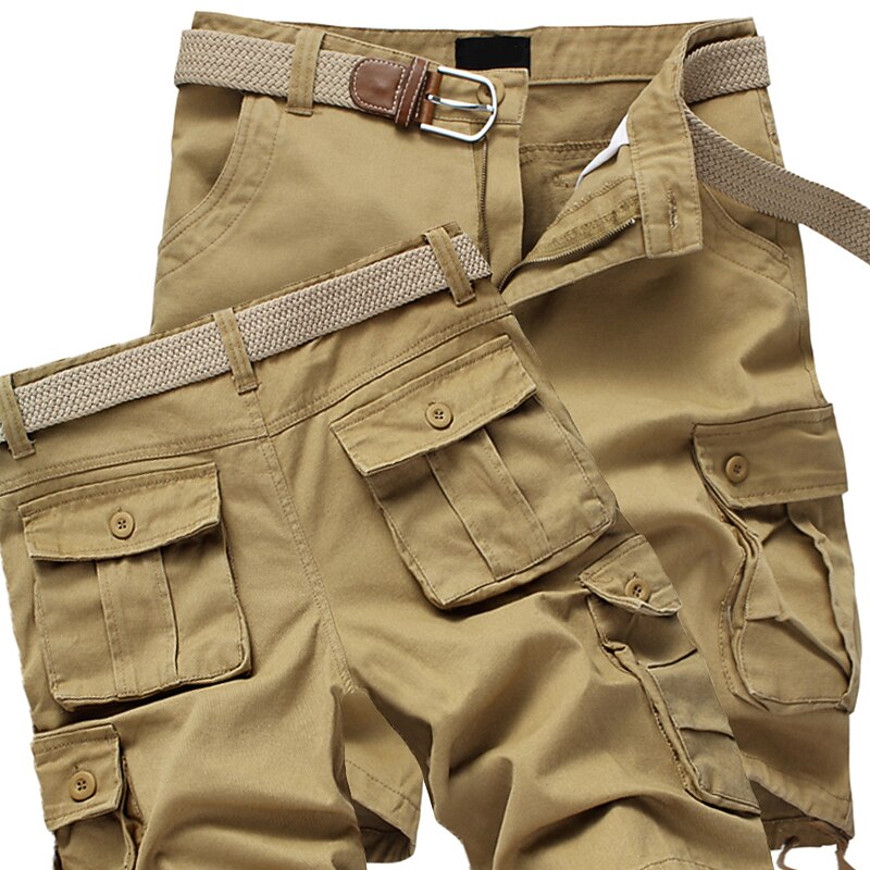 Men's Cargo Shorts Bermuda shorts Hiking Shorts Pocket Multi Pocket Straight Leg Solid Color Wearable Outdoor Knee Length Casual Daily Shorts Cotton-padded Trousers ArmyGreen Black High Waist