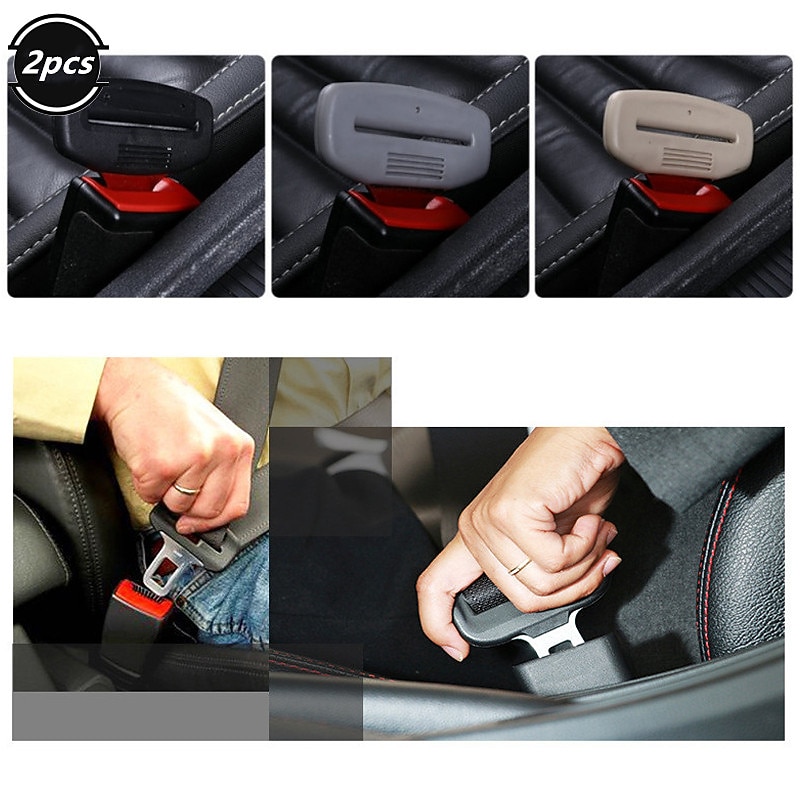 2pcs Seat Belt Adjustment Clip – Elastic Seatbelt Stopper Buckle, Auto Interior Accessory