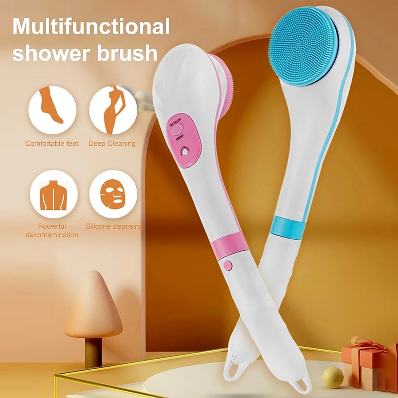 Electric Bath Shower Brush Handheld Massage Body Brush Back Clean Long Handle Spa Exfoliation Clean Scrub Bath Brushes2