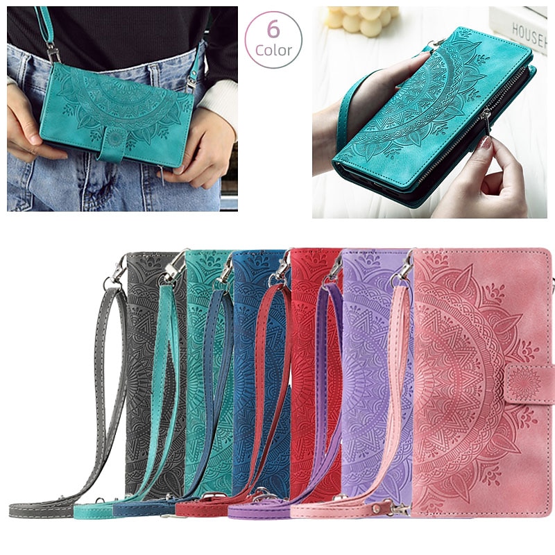 Phone Case For iPhone 16 15 14 Pro Max Plus 16e 13 12 11 Pro Max Mini Wallet Case Flip Cover with Stand Holder Zipper Full Body Protective TPU PU Leather2