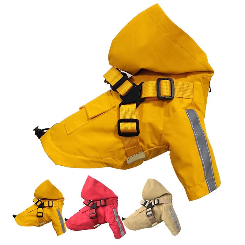 Dog Cat Rain Coat Rain Jacket Fashion Cute Winter Reflective Waterproof Comfortable Outdoor Casual Daily Dog Clothing for Corgi Pomeranian Baby Pet Papillon Small