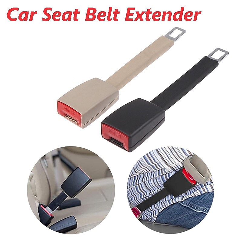 2Pcs Car Auto Seat Belt Extender Extention Buckle Safety Clip 25CM*5CM Universal  Safety Seatbelt Auto Interior Modeling Safety Clip For 21mm Locking Tab Car Accessory - Main Image
