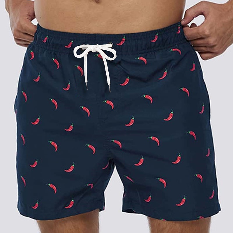 Men's 3D Print Ice Cream Surfboard Swim Trunks Swim Shorts Board Shorts Mid Waist Streetwear Hawaiian Boho Casual Daily Holiday Drawstring with Mesh lining Elastic Waist Designer Clothing Apparel3