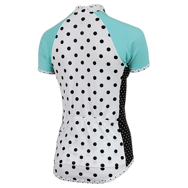 Women's Cycling Jersey Graphic Polka Dot Short Sleeve Bike Jersey Top with 3 Rear Pockets Mountain Bike MTB Road Bike Cycling Quick Dry Reflective Strips Back Pocket Moisture Wicking Sports Pink Blue4