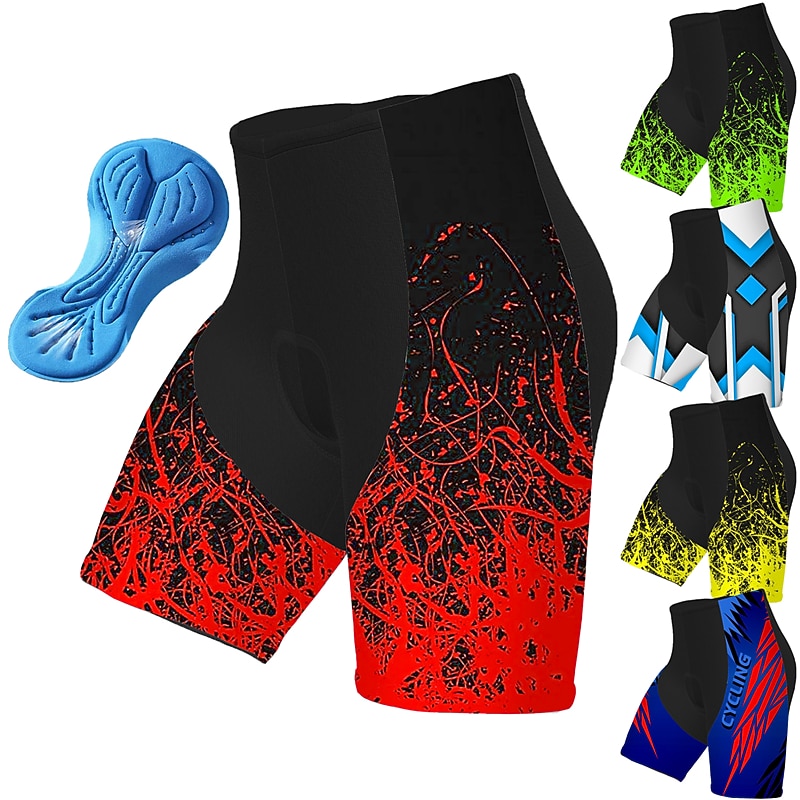 Men's Graphic Geometic Cycling Road Shorts Cycling Shorts Bike Padded Shorts / Chamois Bottoms Race Fit Mountain Bike MTB Road Bike Cycling Sports 3D Pad Cycling Quick Dry Moisture Wicking White - Main Image
