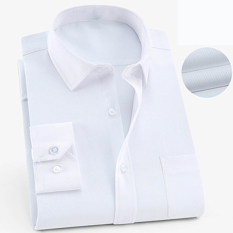 Men's Dress Shirt Black White Pink Long Sleeve Plain Turndown Summer Spring & Summer Wedding Outdoor Clothing Apparel Front Pocket2