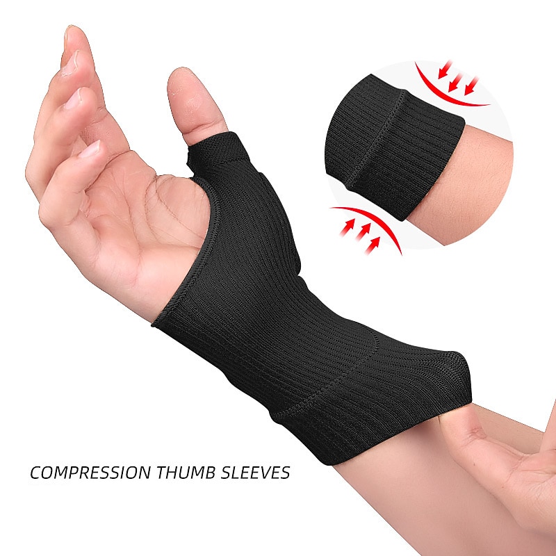 1Pair Unisex Wrist Thumb Support Sleeve Fingerless Wrist Gloves Compression Arthritis Gloves Sports Wrist Support Brace for Fatigue Sports Typing4