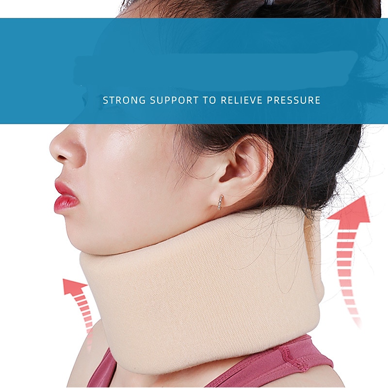 1PC Neck Brace Soft Neck Support Brace Cervical Collar Neck Protector Adjustable Sponge Neck Shoulder Relaxer Neck Collar Relieves Pain Spine Pressure for Sleeping Injury Home Office Use3