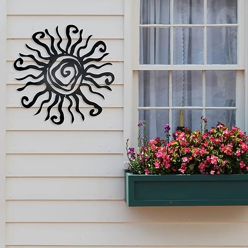 1pc Wacky Sun Metal Wall Art Outdoor Decor 11 Inch Rust Proof Wall Sculpture Ideal For Garden, Home, Farmhouse, Patio And Bedroom2