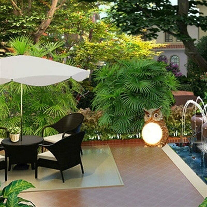 Solar Owl Lights Garden Statue Decorations Outdoor Animal Model Lamp3