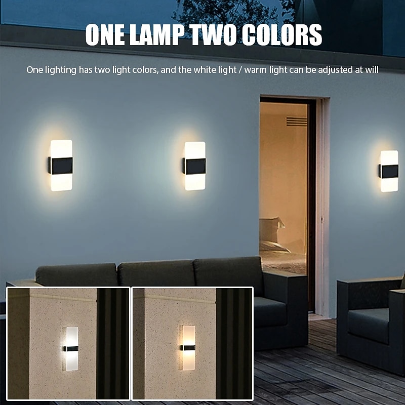 2pcs Solar Wall Lights 2 Modes Lighting Outdoor Waterproof LED Wall Lamp Intelligent Light Control Garden Fence Lights Solar Lamp Courtyard Street Landscape Light3
