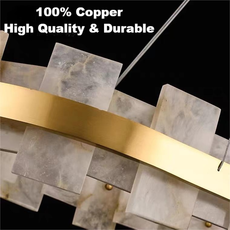 LED Pendant Light Marble Copper Wagon Wheel Design 60 cm 40W Modern Gold Luxury Chandelier Home Hotel Restaurant Art Lighting Lamp Decoration Pendant Light Cord Adjustable 110-220V3