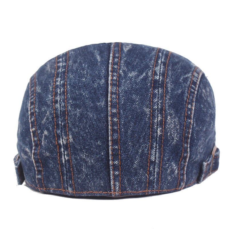 Men's Flat Cap Black Blue Denim Streetwear Stylish 1920s Fashion Outdoor Daily Going out Plain Warm4