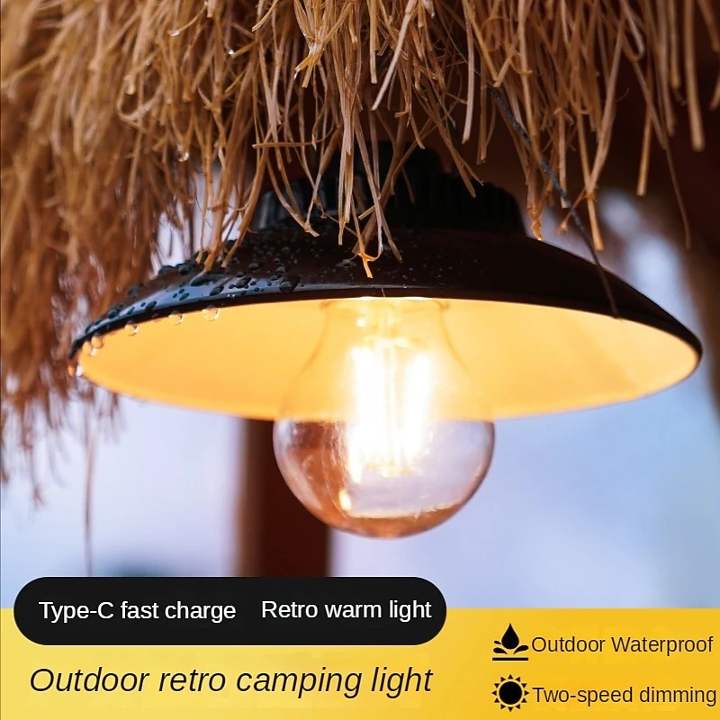 LED Camping Lights Outdoor Rechargeable Portable Lantern Lights Waterproof Flashlight 2 Lighting Modes