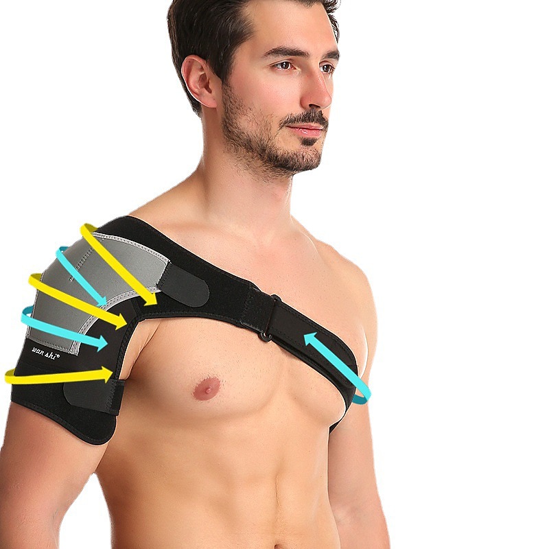 1PC Shoulder Pad Sports Men's Protective Pressurized Left and Right Shoulders Adjustable Processing Section Strain Weightlifting Fixed Strap4