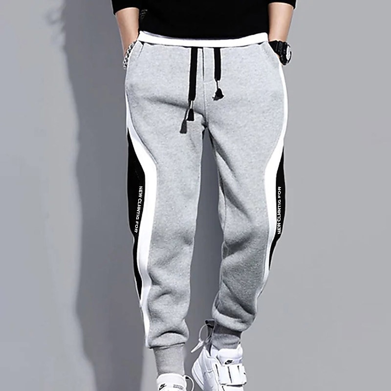 Men's Sweatpants Joggers Trousers Pocket Drawstring Color Block Comfort Casual Daily Holiday Sports Stylish Black Grey Micro-elastic2