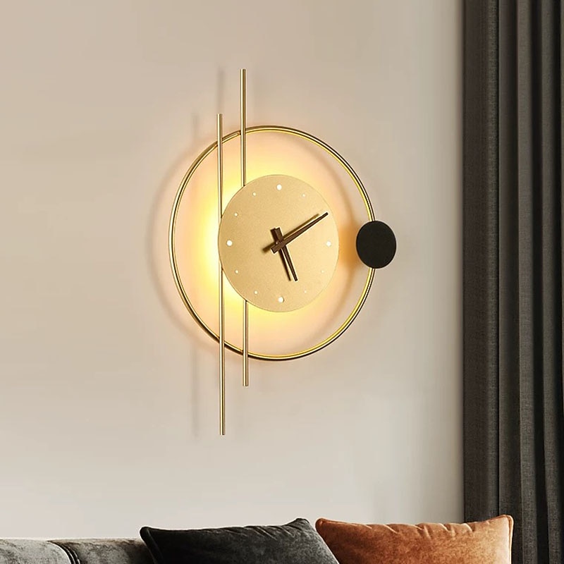 LED Wall Lamp Art Clock Design Wall Light Creative Aisle Bedroom Living Room Background Wall Decora Wall Lighting2