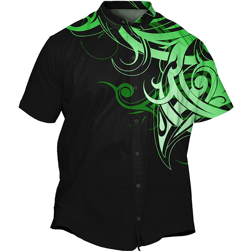 Men's Plus Size Summer Hawaiian Shirt Big and Tall Graphic Prints Turndown Buttons Short Sleeve Spring & Summer Tropical Fashion Hawaiian Outdoor Vacation Tops3