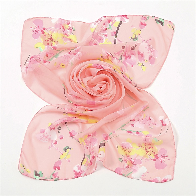 Spring Summer Fashion Floral Thin Style Chiffon Shawl Scarf Lady Print Soft Holiday Beach-up Wrap 150*50Cm2