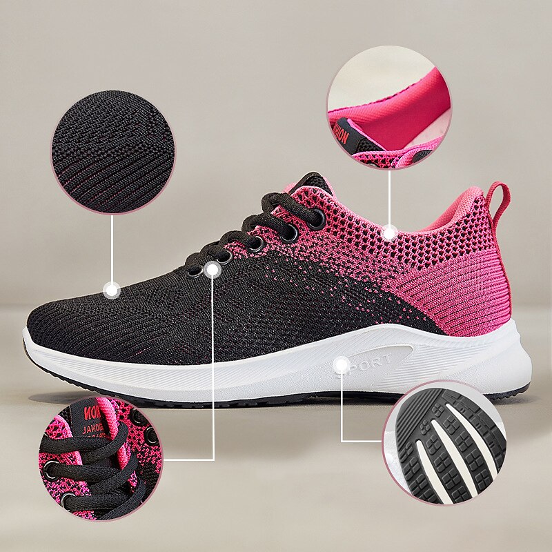Women's Breathable Knit Running Shoes – Lightweight Lace-Up Sneakers for Walking, Gym & Casual Sports2