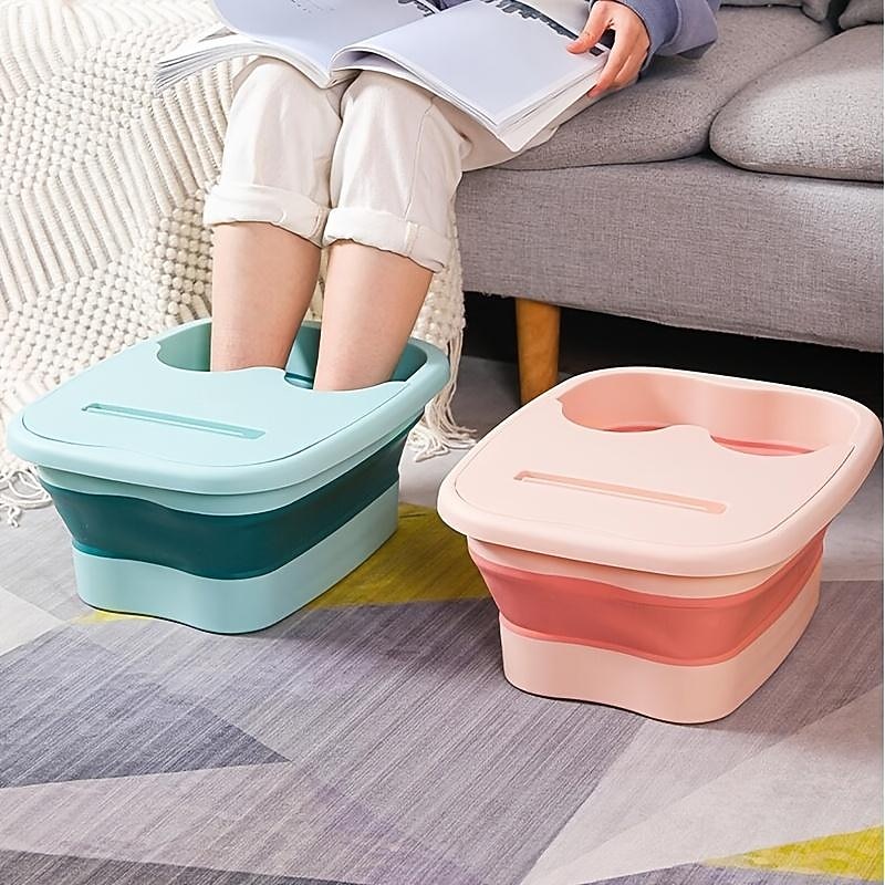 Foldable Foot Bath Foot Bath Tool, Foot Bath Basin with Foot Massager, Help Sleep, Foot spa, Suitable for Family spa Pedicure, can Save Space