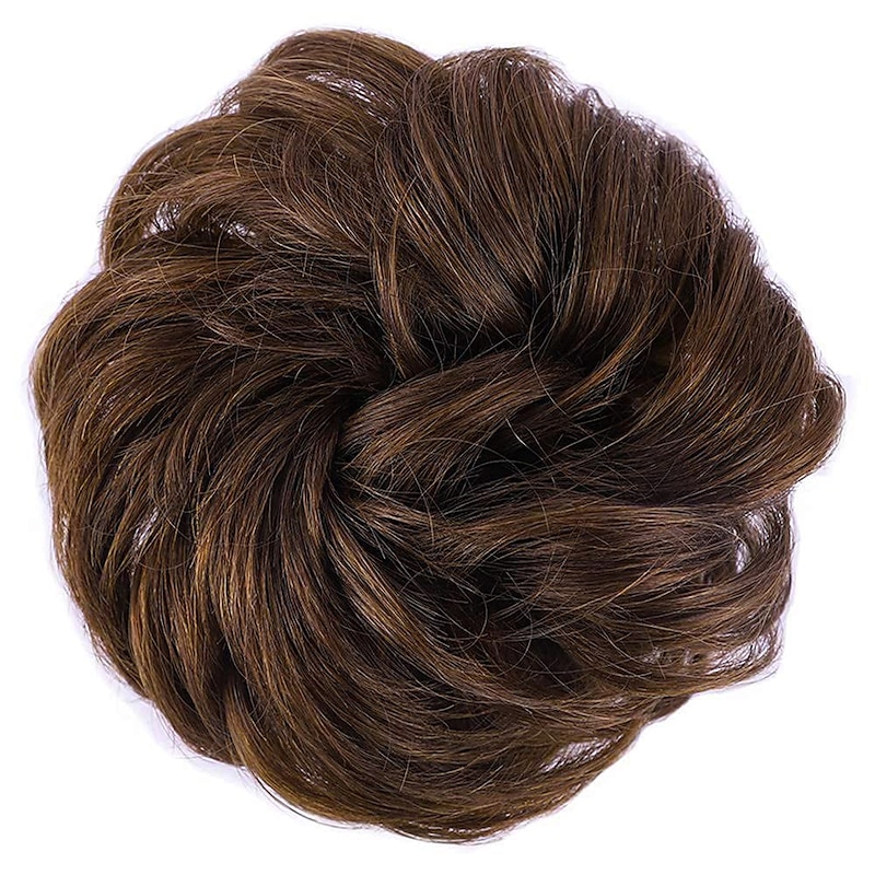 100% Remy Human Hair Messy Bun Extension Messy Hair Bun Hair Scrunchies Extension Curly Wavy Messy 100% Remy Human Hair Extensions Chignon for Women Updo Hairpiece3