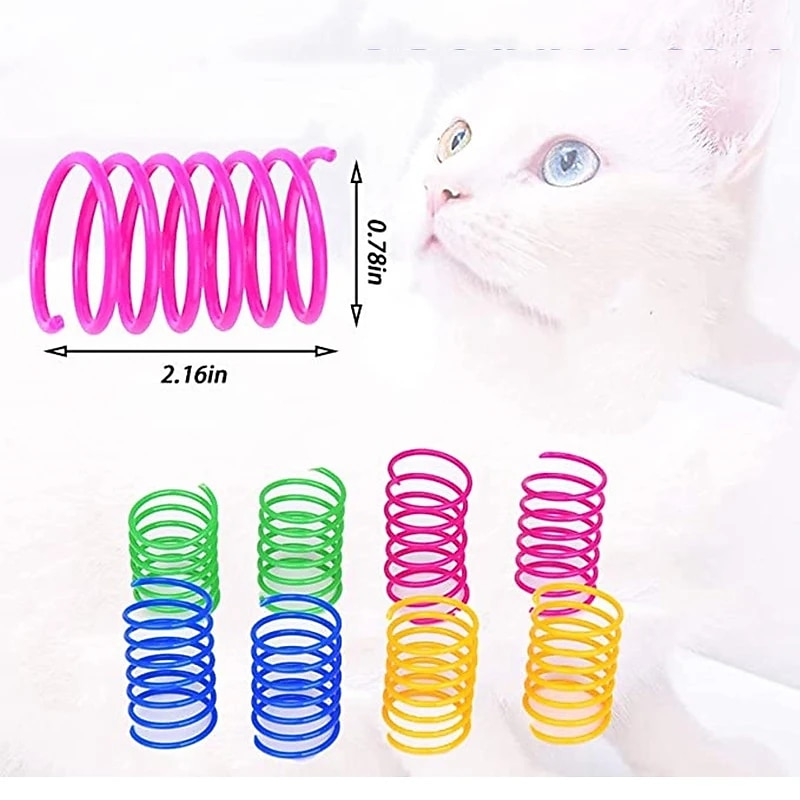 Kitten Cat Toys Wide Durable Heavy Gauge Cat Spring Toy Colorful Springs Cat Pet Toy Coil Spiral Springs Pet Life4
