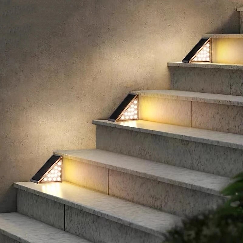 2pcs LED Groud Lights Solar Step Lights Outdoor Stair Lights LED Lens Design Super Bright IP67 Waterproof Anti-theft Stair Light Decor Lighting For Garden Deck Garden Lamp2