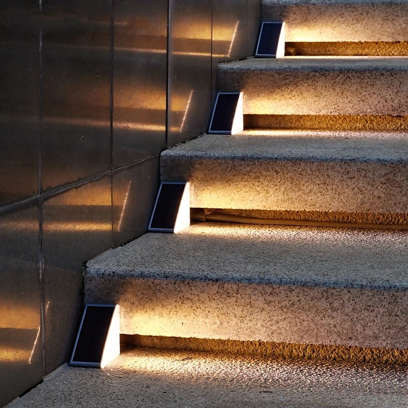 2pcs LED Groud Lights Solar Step Lights Outdoor Stair Lights LED Lens Design Super Bright IP67 Waterproof Anti-theft Stair Light Decor Lighting For Garden Deck Garden Lamp3