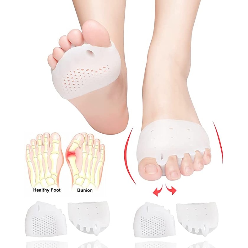 Metatarsal Pads, Gel Toe Separators, Bunion Corrector Cushion, Toe Spacers, Ball of Foot Cushions, Soft&Breathable, Idea for Mortons Neuroma, Blisters, Diabetic Feet, Hammer Toe, Rapid Pain Relief