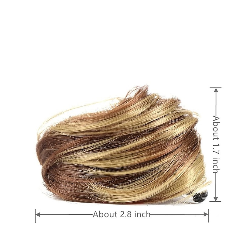 2Pcs Mini Claw Fake Space Hair Bun Clip in Messy Bun Synthetic Hair Chignon Donut Hair Bun Extensions Wig Accessory Ponytail Updo Hair Pieces for Women Girls and Kids4