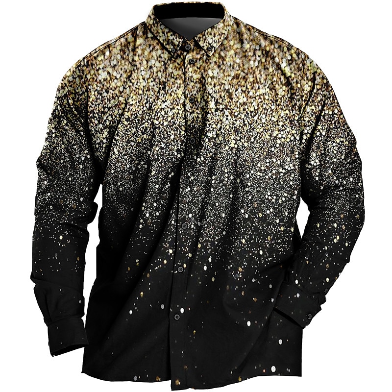 Men's Plus Size Shirt Big and Tall Graphic Prints Turndown Print Long Sleeve Spring & Summer Sports Fashion Streetwear Designer Outdoor Street Tops