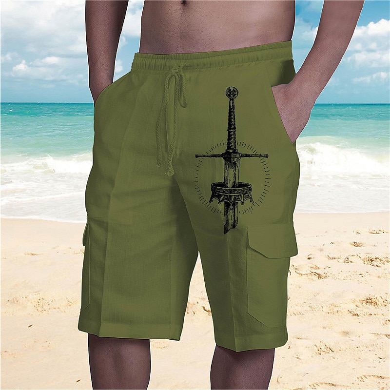 Men's Graphic Cross Shorts Summer Shorts Baggy Shorts Mid Waist Streetwear Designer Casual Daily Holiday Drawstring Elastic Waist Print Designer Clothing Apparel4
