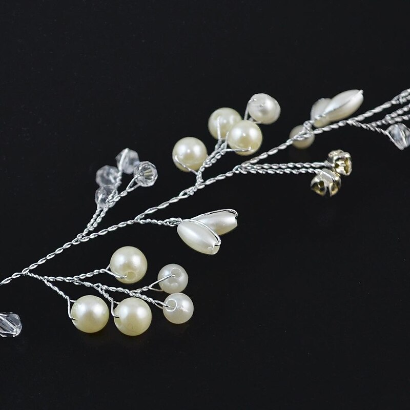 Fishing Line Artificial Pearls String Beads Chain Garland Flowers Wedding Party Decoration Party Supplies 1M pearl headband beautiful pearl bridal headband3